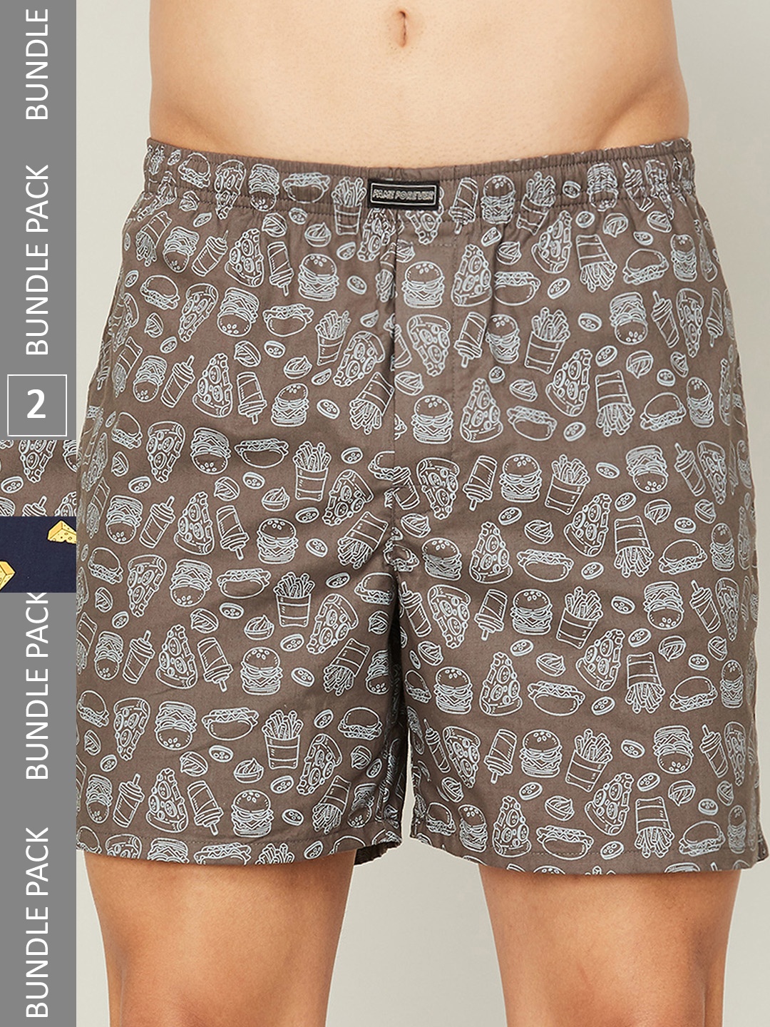 

Fame Forever by Lifestyle Men Pack of 2 Printed Cotton Boxers 1000012036147, Blue