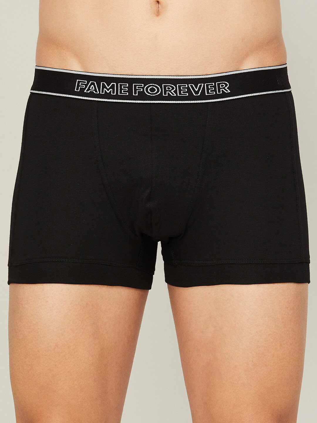 

Fame Forever by Lifestyle Men Brand Logo Printed Cotton Boxer-Style Briefs, Black