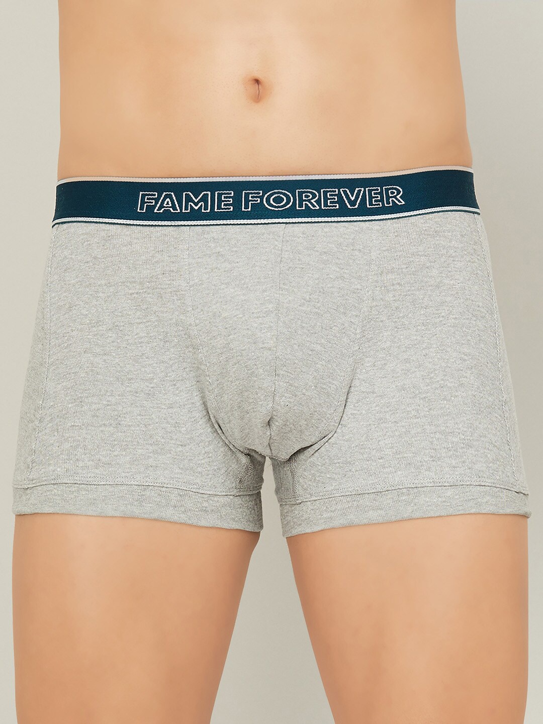 

Fame Forever by Lifestyle Men Cotton Boxer-Style Briefs, Grey melange