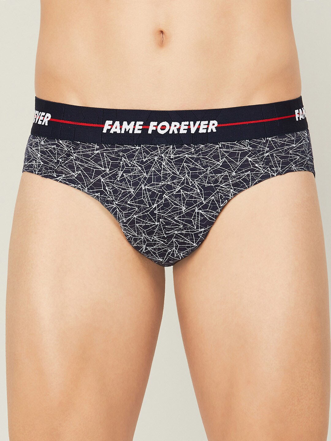 

Fame Forever by Lifestyle Men Printed Cotton Basic Briefs, Navy blue