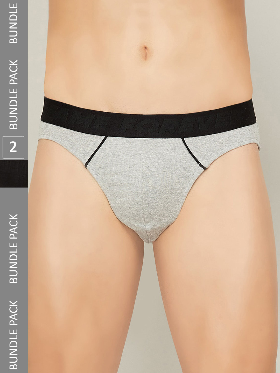 

Fame Forever by Lifestyle Men Pack Of 2 Basic Cotton Briefs, Black