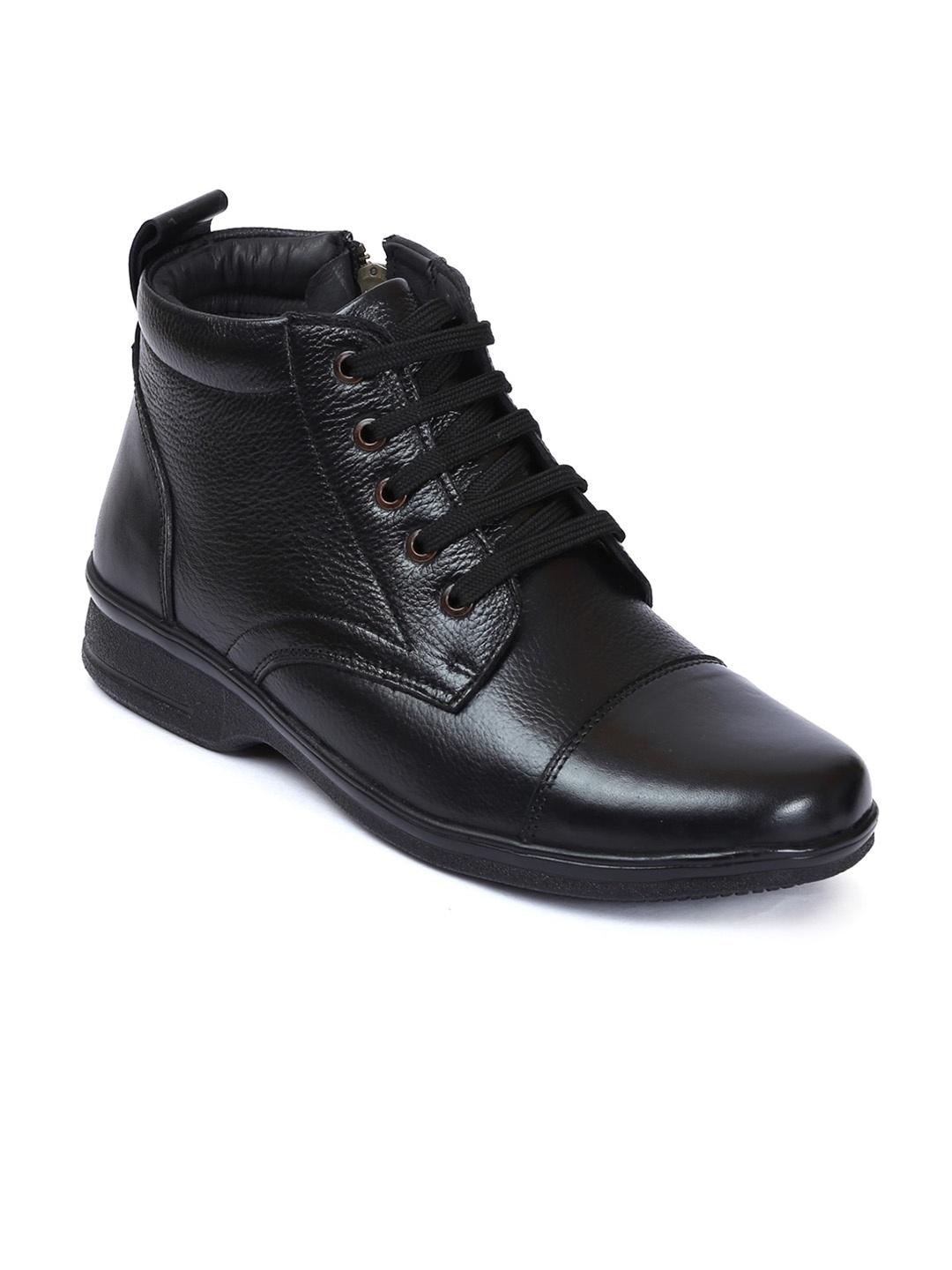 

Zoom Shoes Men Leather Derbys Boots, Black