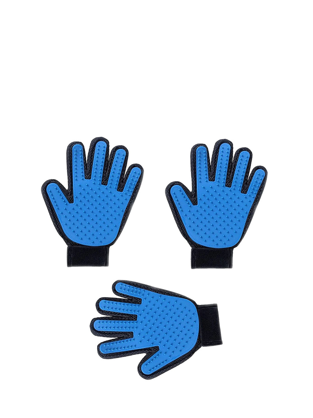 

Emily pets Set Of 3 Pet Grooming Gloves, Blue