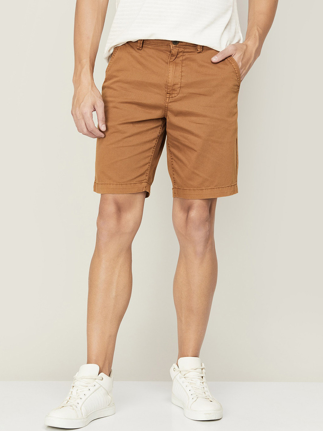 

Fame Forever by Lifestyle Men Solid Cotton Shorts, Khaki