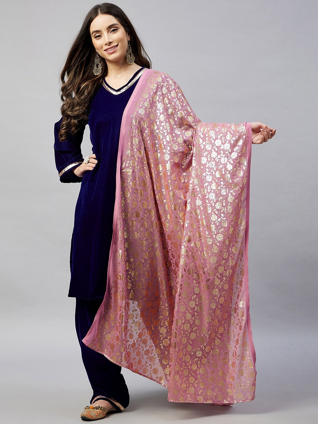 

InWeave Printed Dupatta, Pink