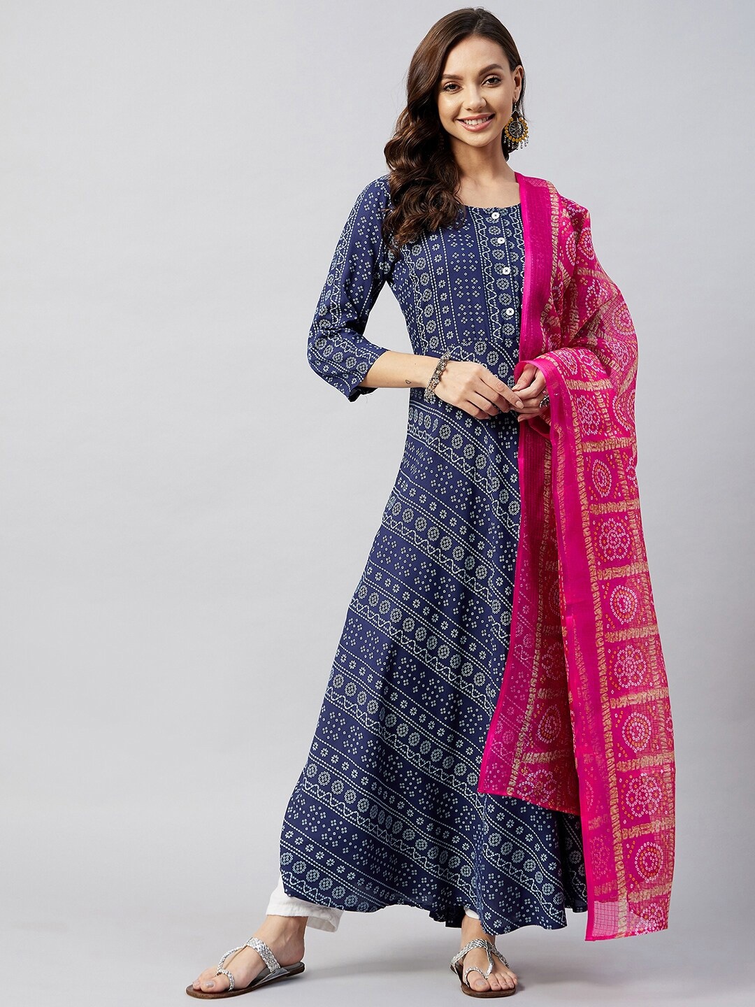 

InWeave Printed Dupatta, Pink