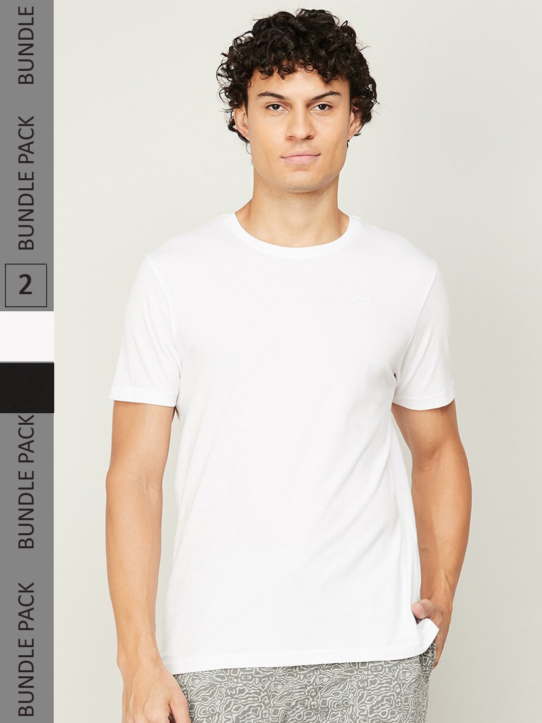 

Fame Forever by Lifestyle Men Pack Of 2 Solid Cotton T-shirt, White