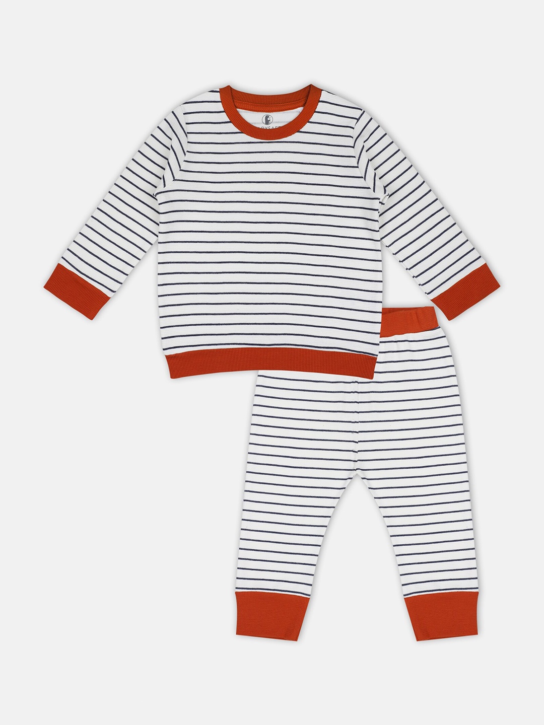 

Babysafe Boys Striped T-shirt with Pyjamas, White