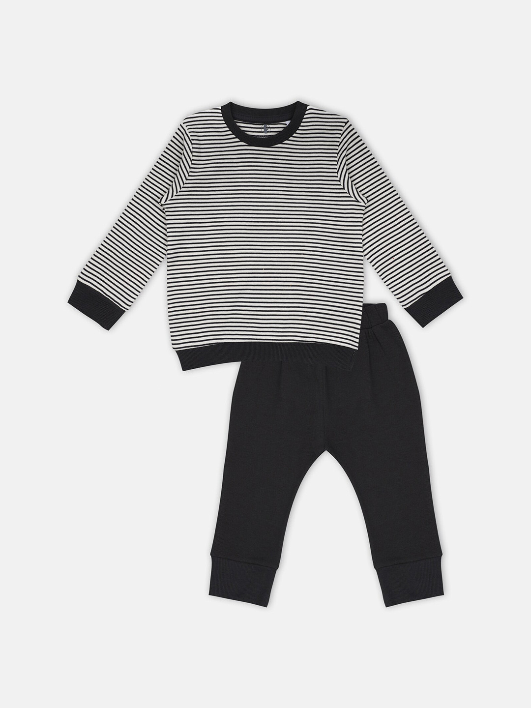

Babysafe Boys White & Black Striped T-shirt with Trousers