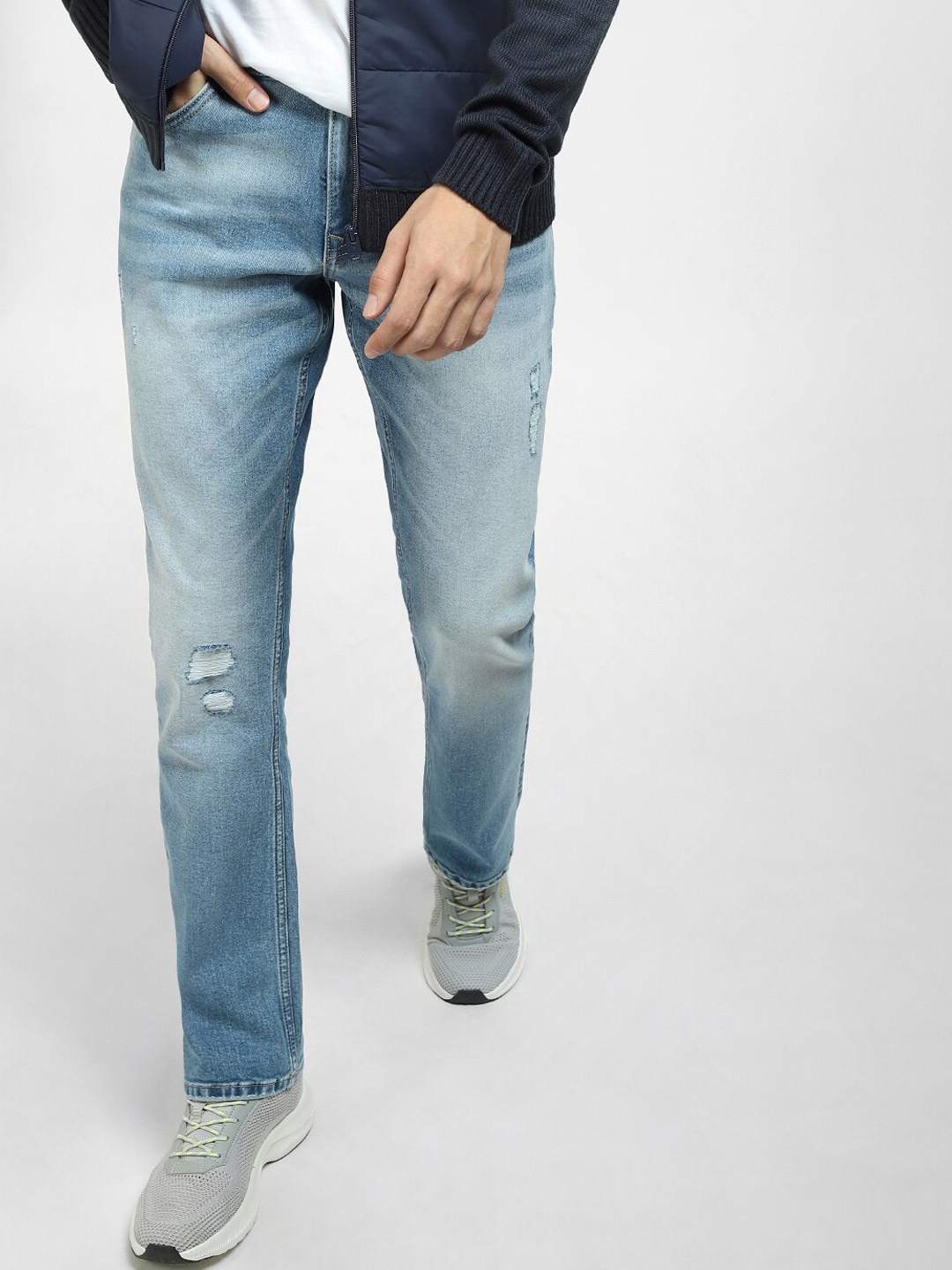 

Jack & Jones Men Low-Rise Low Distress Heavy Fade Jeans, Blue