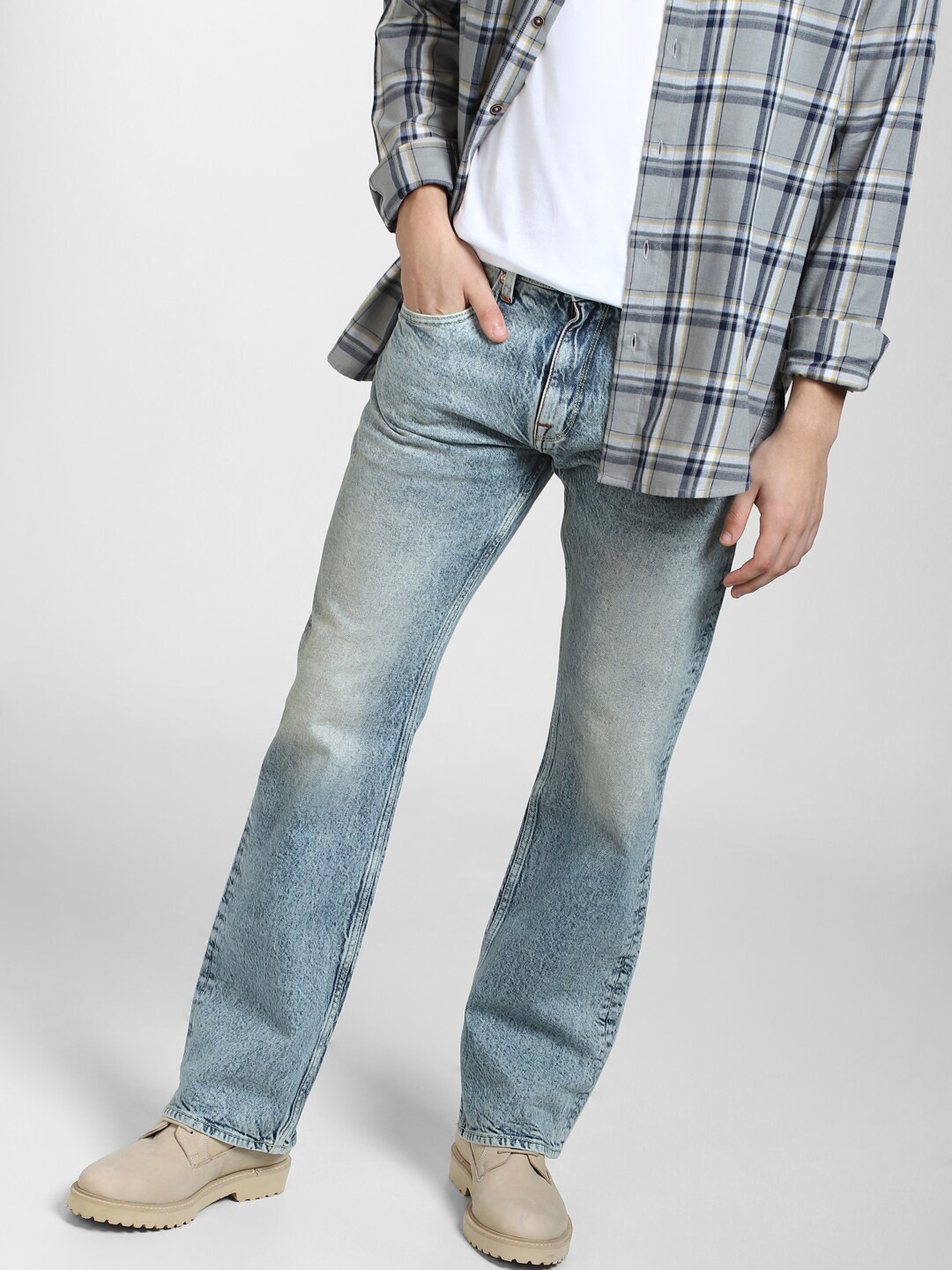 

Jack & Jones Men Low-Rise Heavy Fade Cotton Jeans, Blue