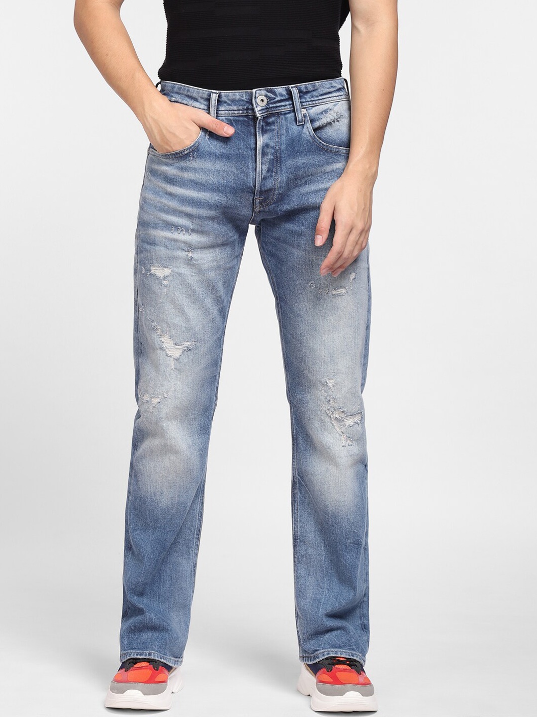 

Jack & Jones Men Bootcut Low-Rise Heavy Fade Jeans, Blue