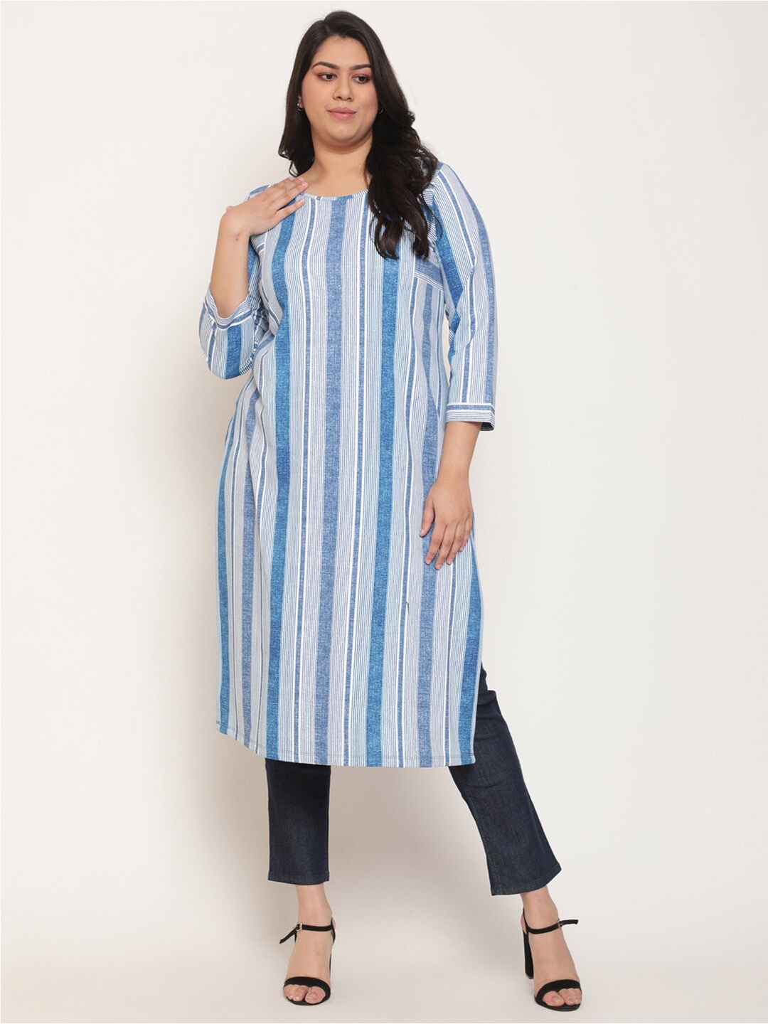

Amydus Women Printed Kurta, Blue