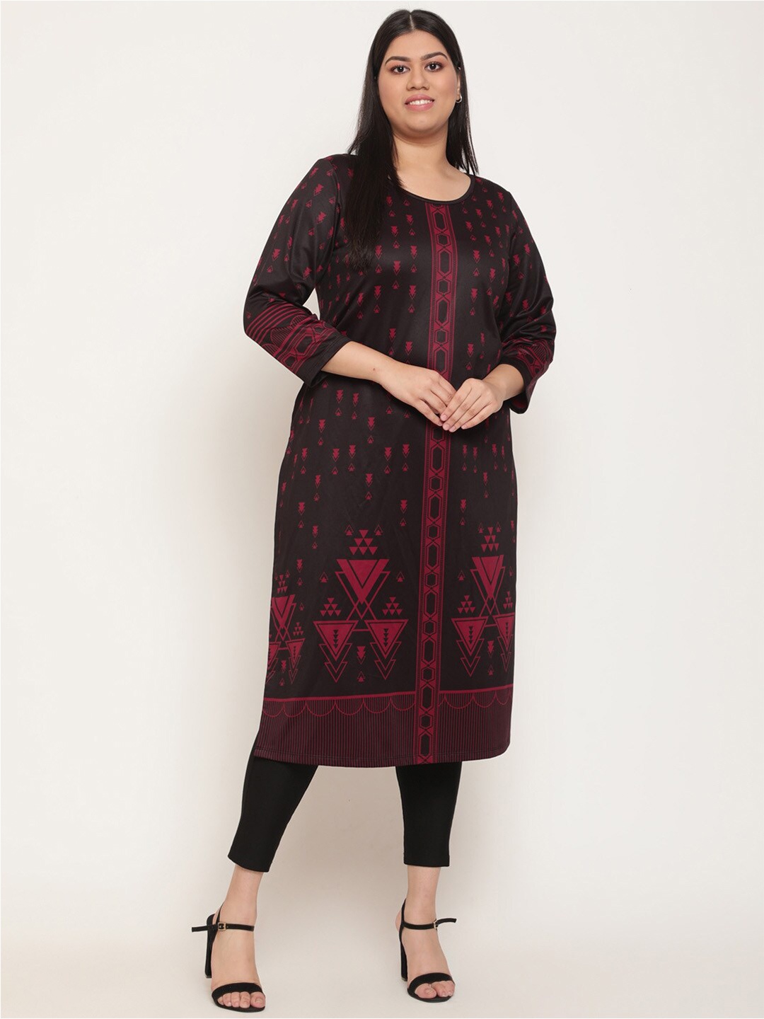 

Amydus Women Geometric Printed Kurta, Maroon