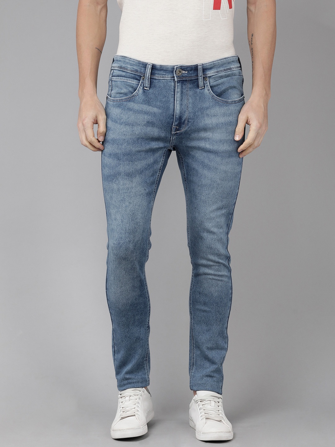 

BEAT LONDON by PEPE JEANS Men Super Skinny Fit Light Fade Stretchable Jeans, Blue