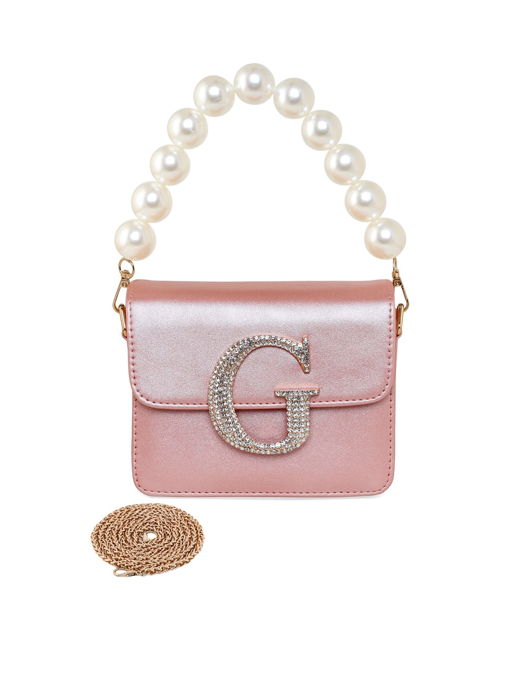 ESBEDA Women Pearl Hotty Plain Slingbag, Pink