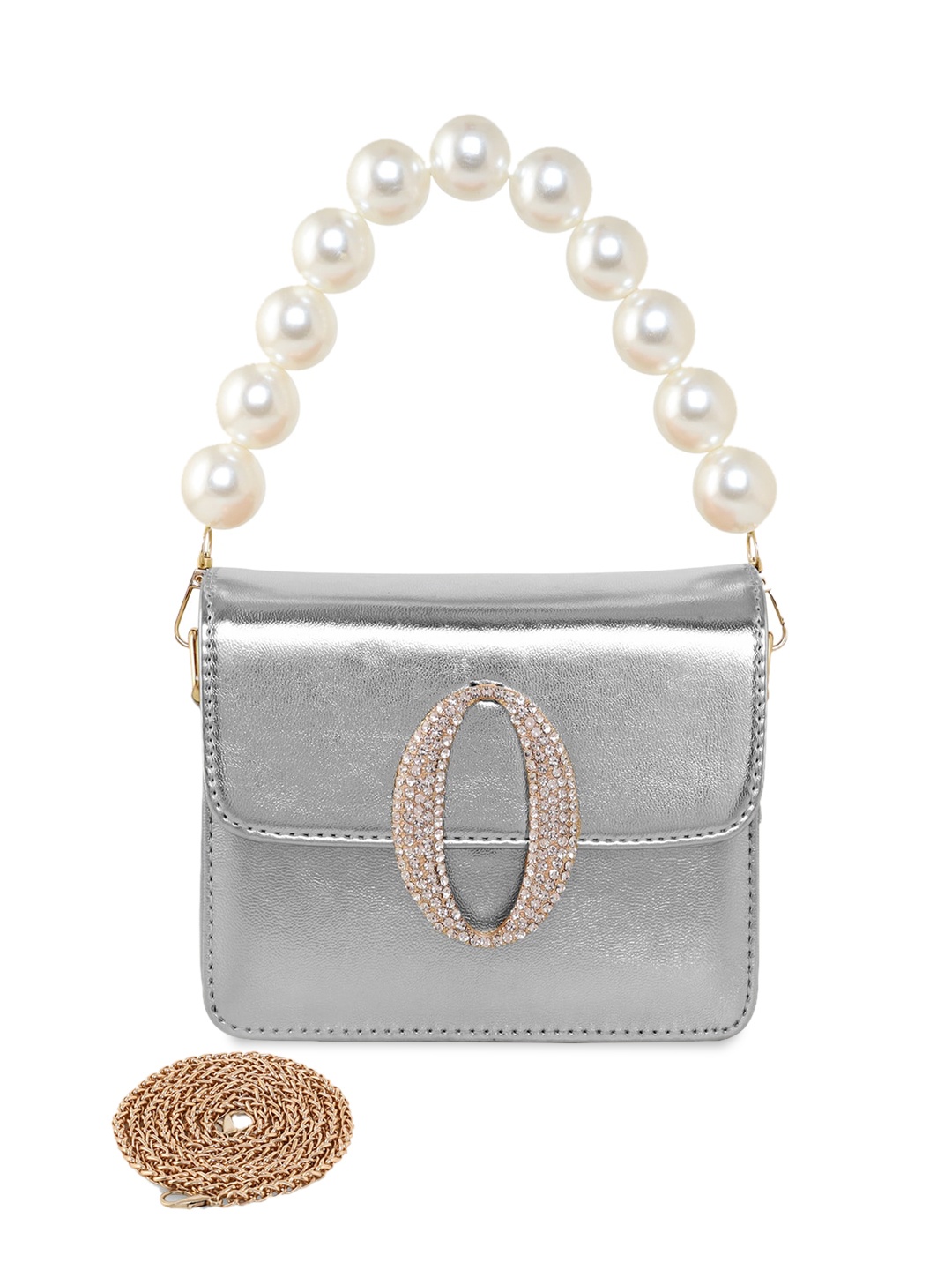 

ESBEDA Hotty Plain Sling Bag, Silver