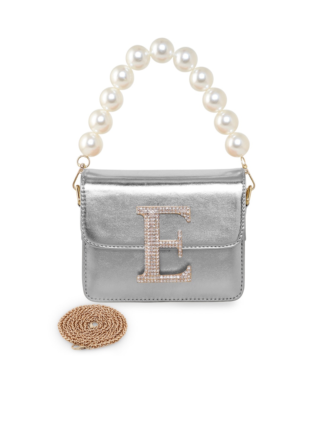 

ESBEDA PU Structured Satchel Handbags, Silver