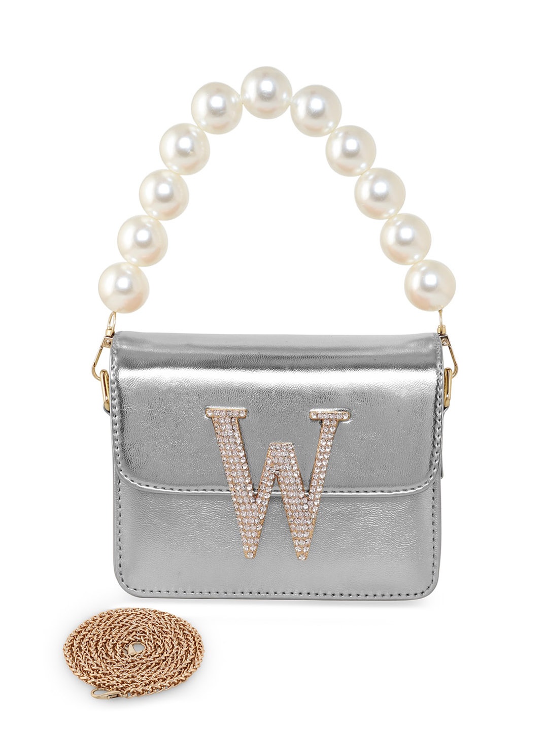 

ESBEDA Hotty Plain Sling Bag, Silver