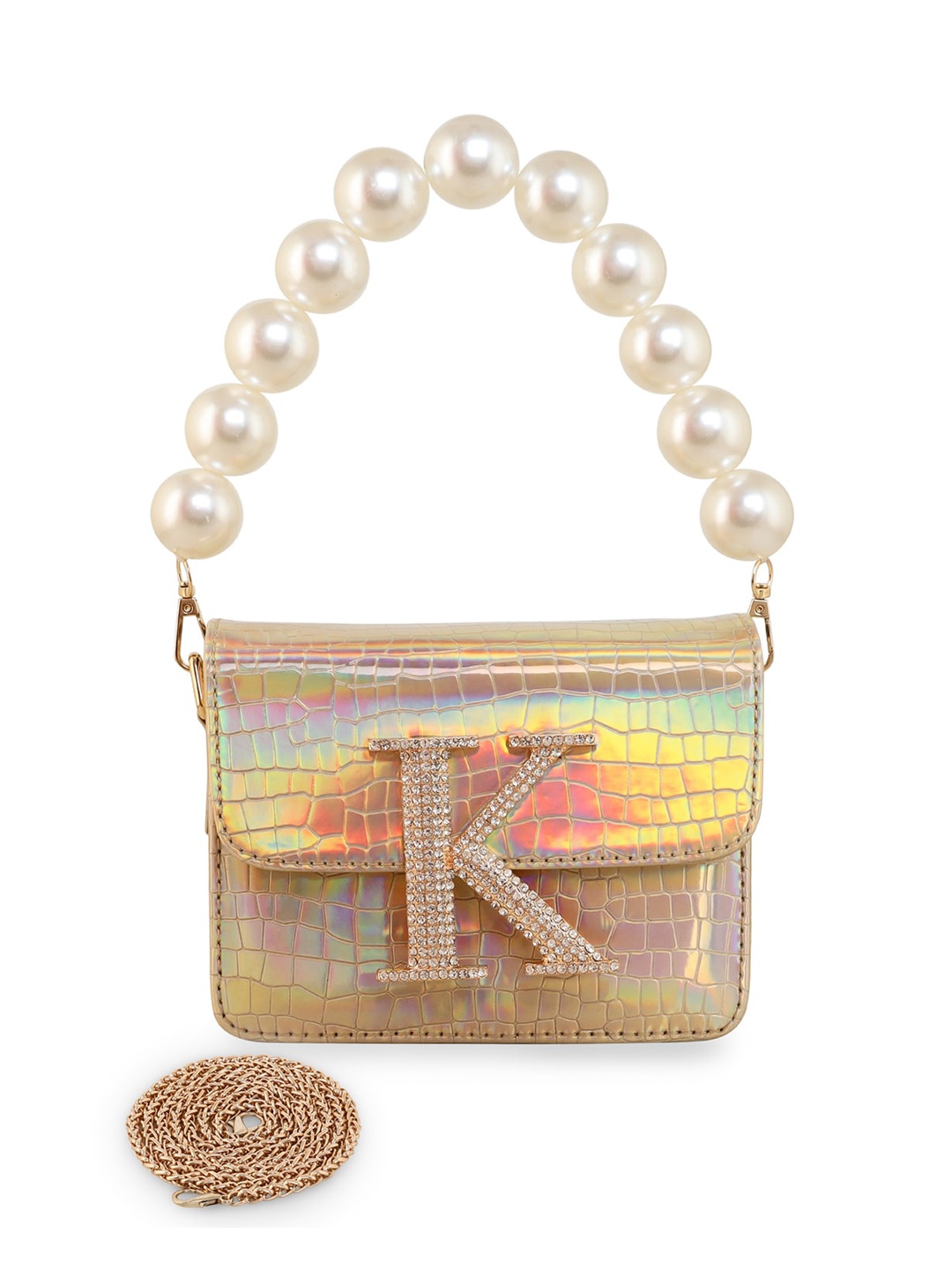 

ESBEDA PU Structured Sling Bag, Gold