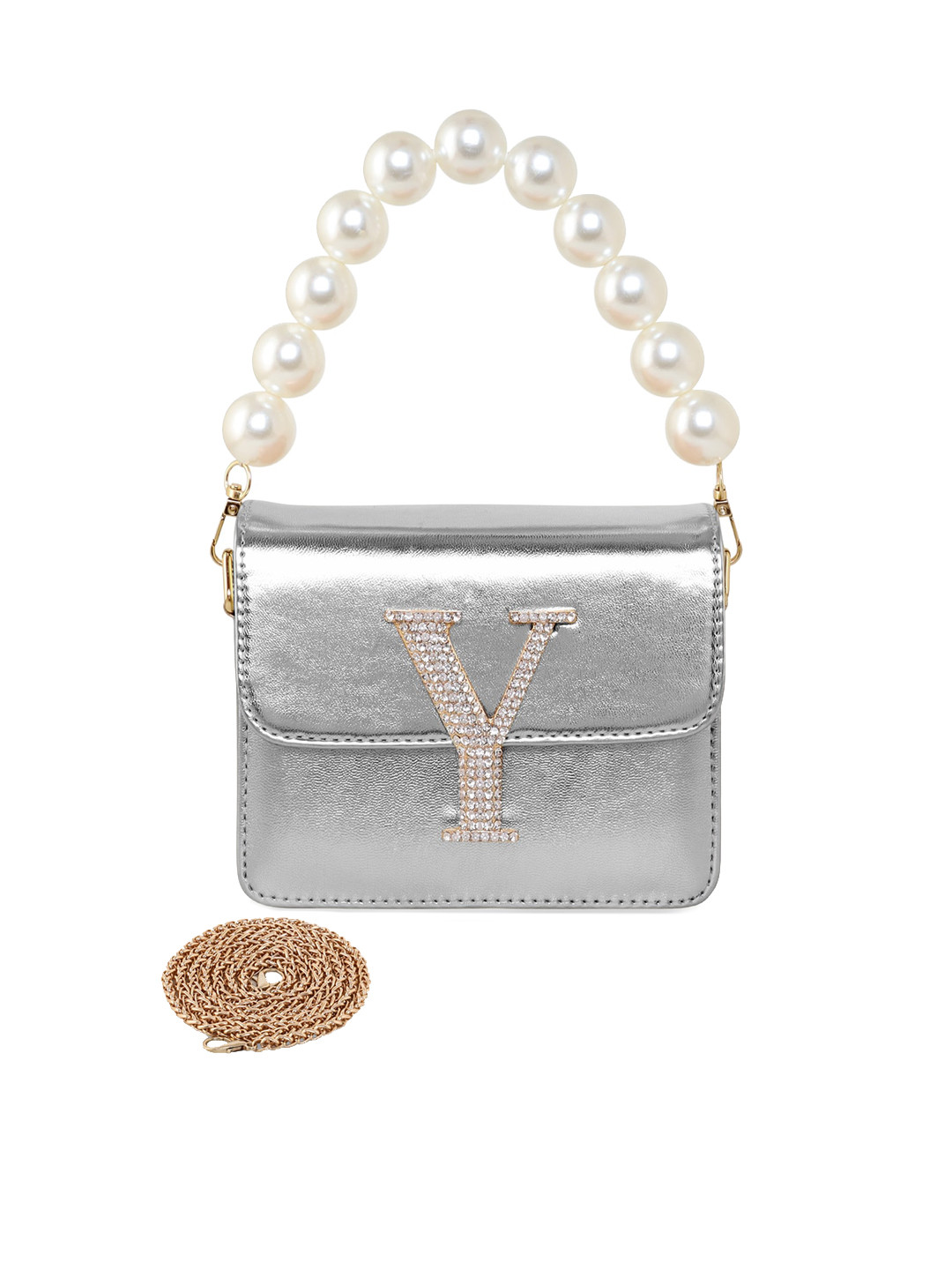 

ESBEDA PU Structured Sling Bag, Silver