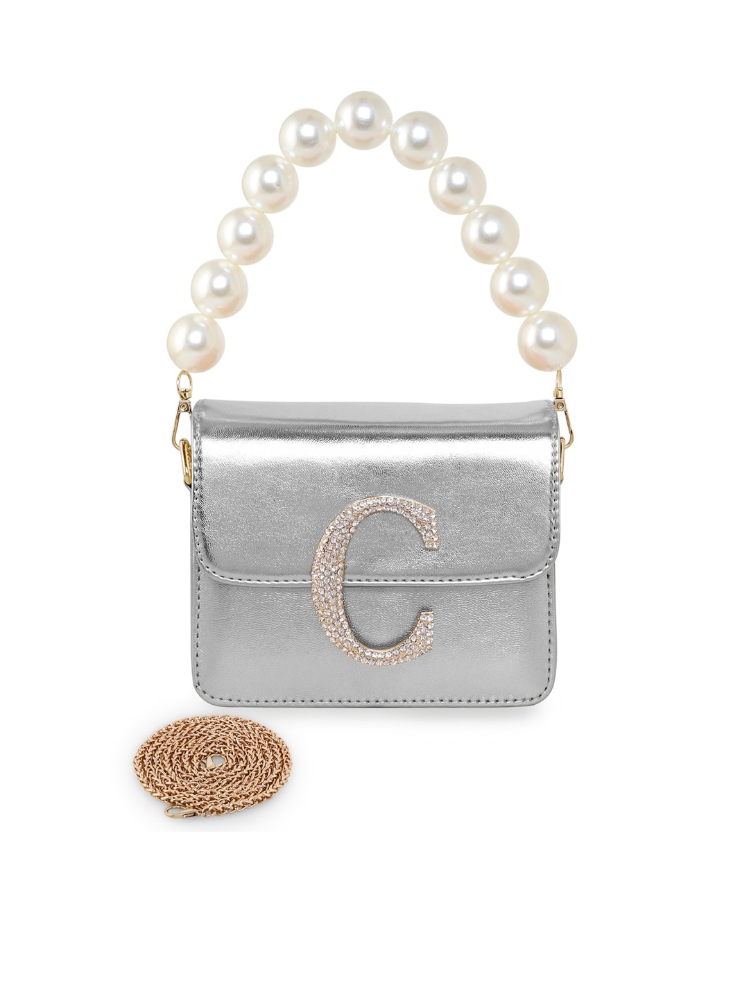 

ESBEDA Women Hotty Plain Slingbag, Silver
