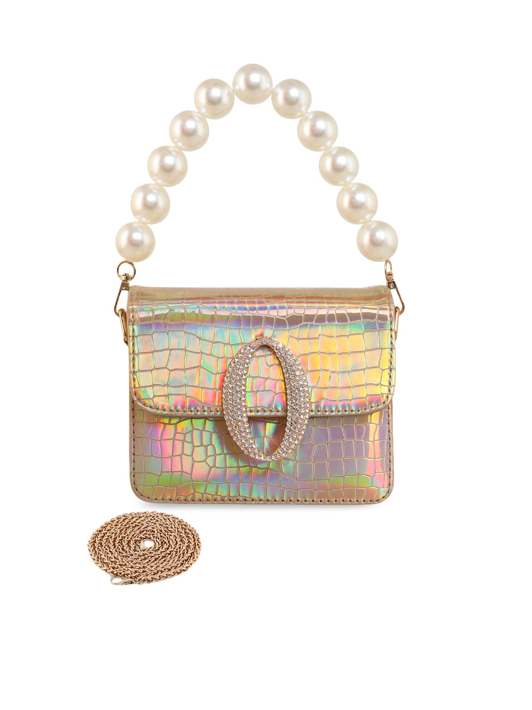 

ESBEDA PU Structured Satchel Handbags, Gold