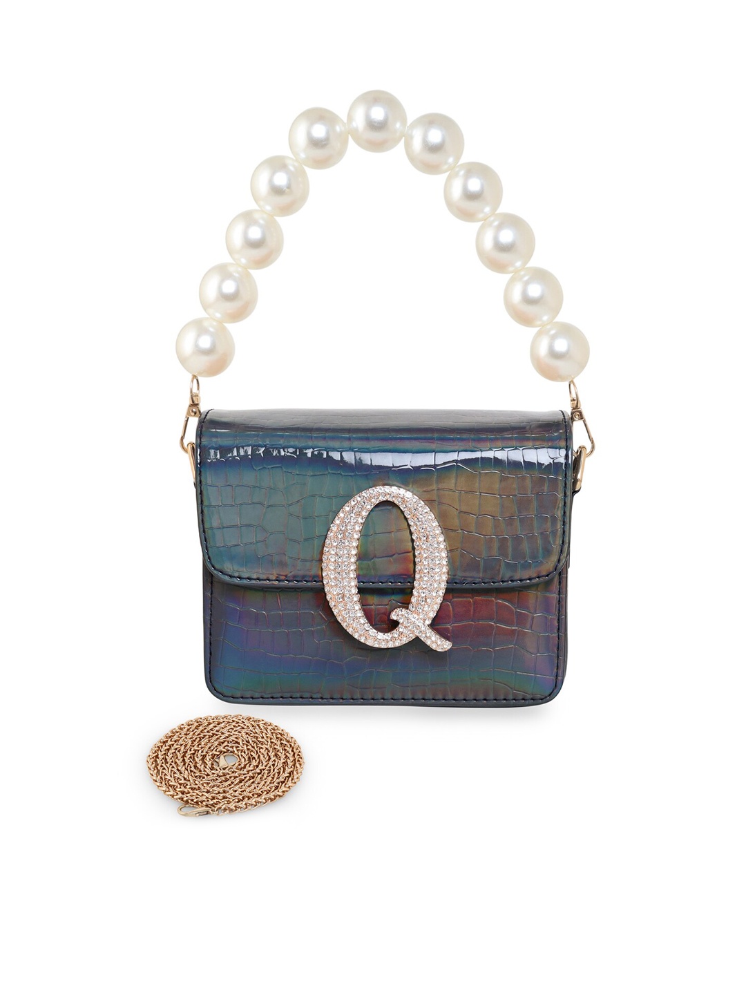 

ESBEDA Textured Structured Handheld Bag, Navy blue