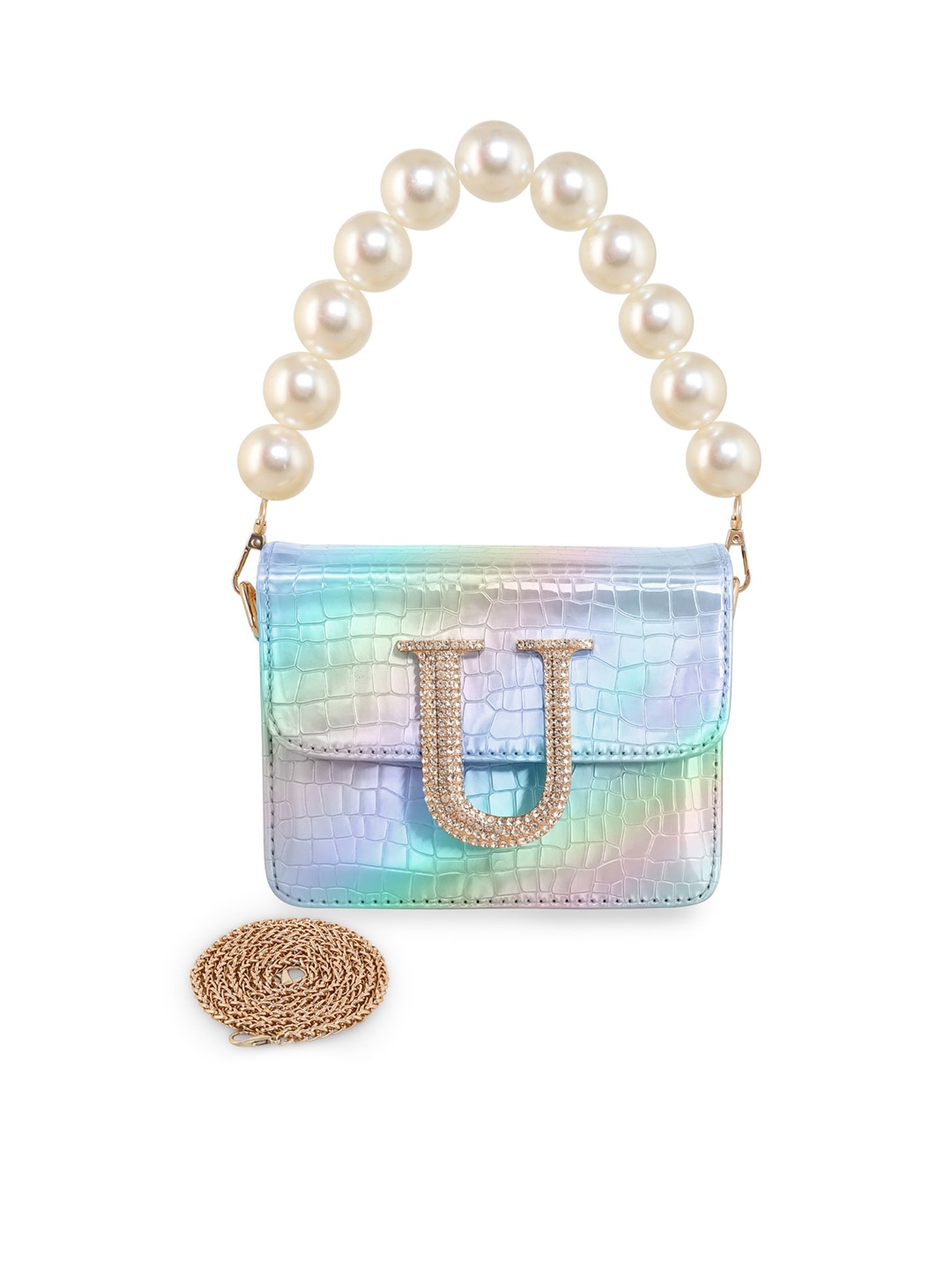 

ESBEDA Textured Structured Handheld Bag, Silver