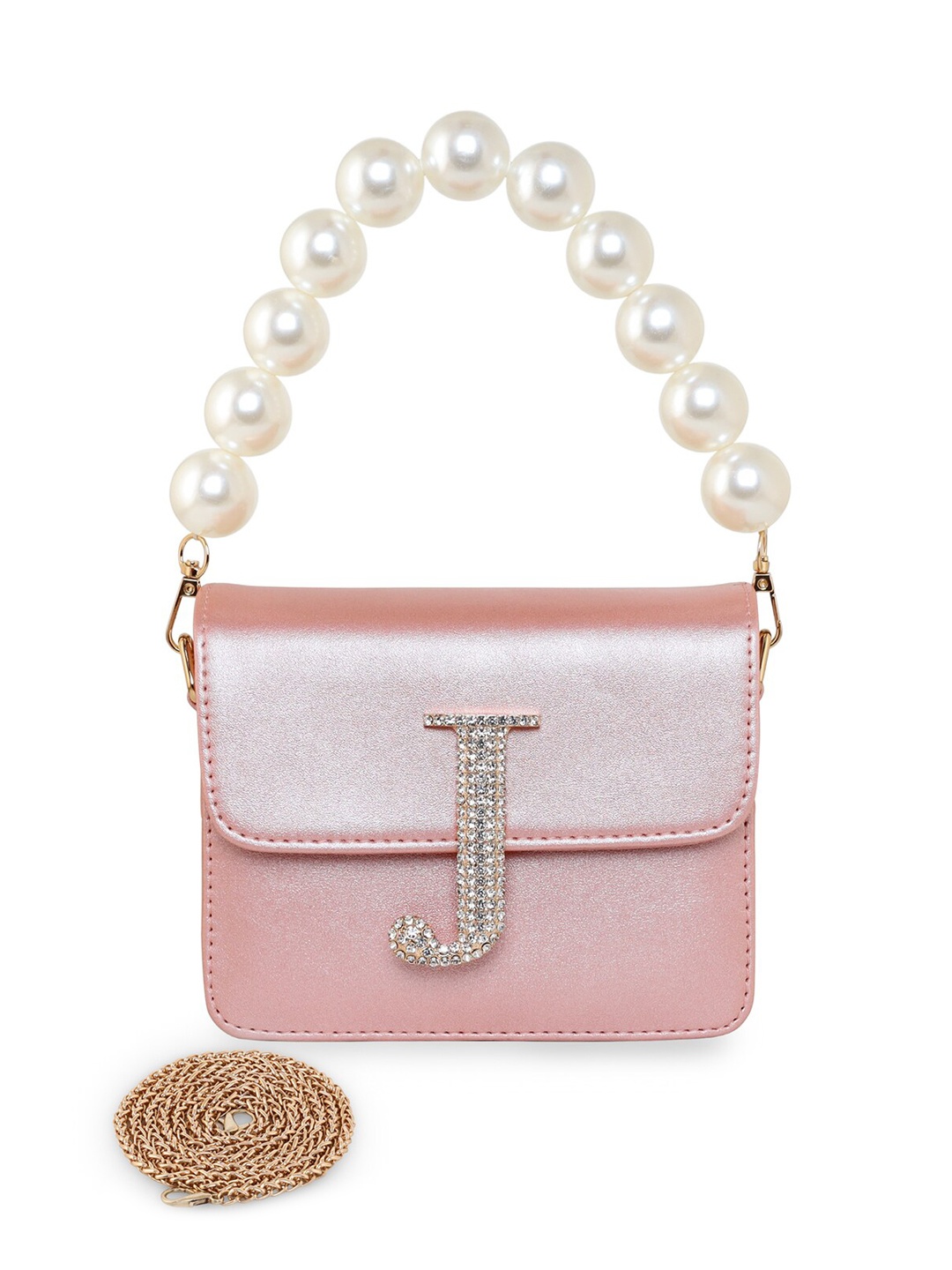 ESBEDA Hotty Plain PU Structured Sling Bag, Pink