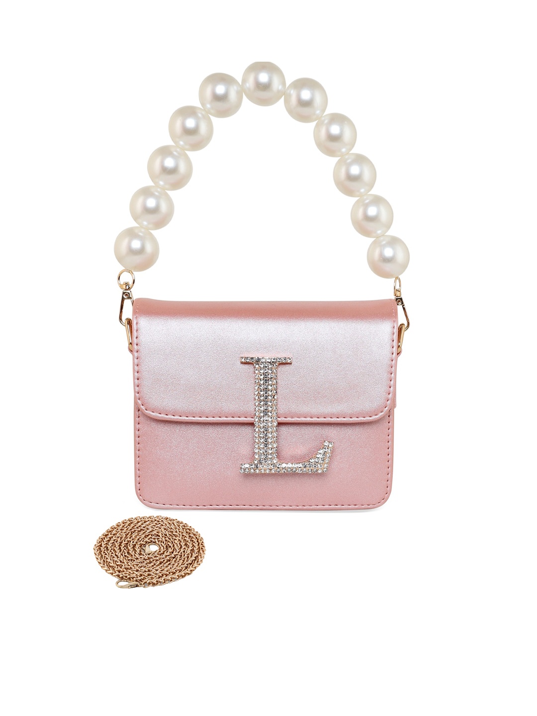 

ESBEDA Embellished PU Structured Sling Bag, Pink