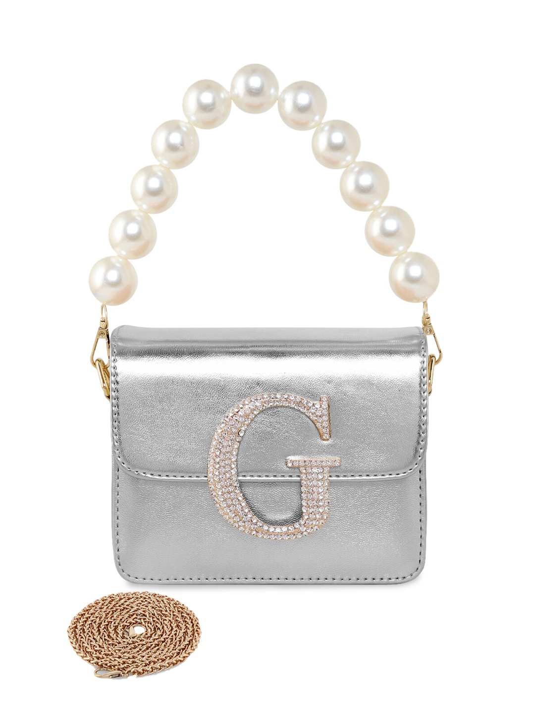 

ESBEDA Hotty Plain Sling Bag, Silver
