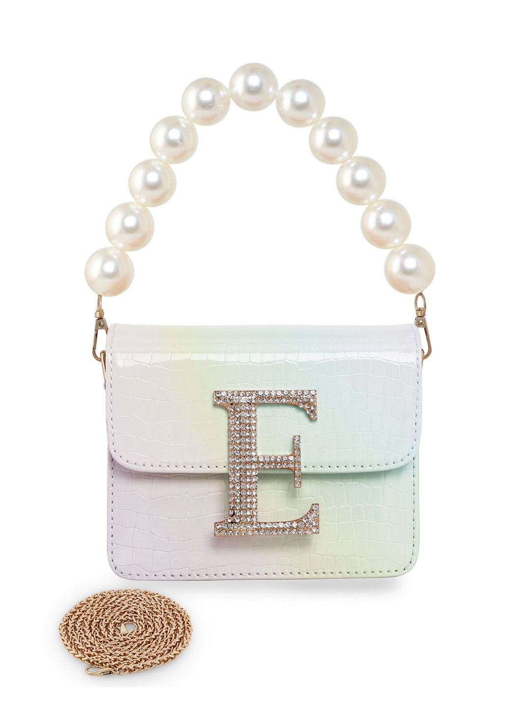 

ESBEDA Hotty Glossy Croc Textured Sling Bag, White
