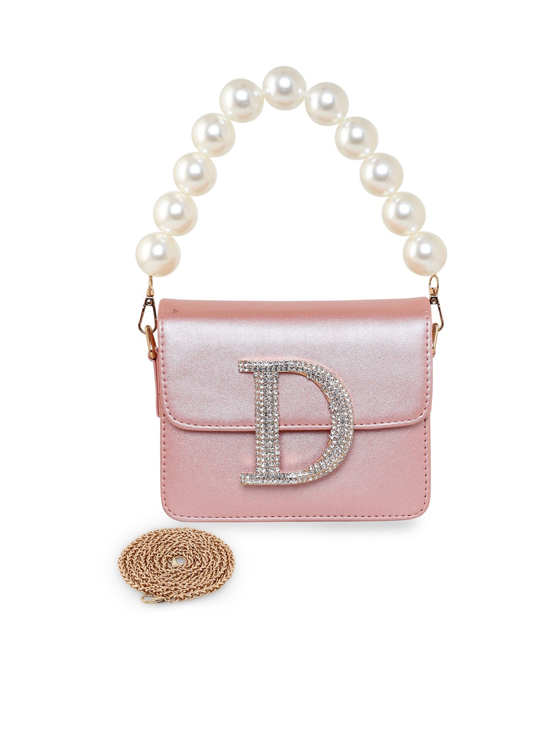 

ESBEDA Embellished PU Structured Sling Bag, Pink