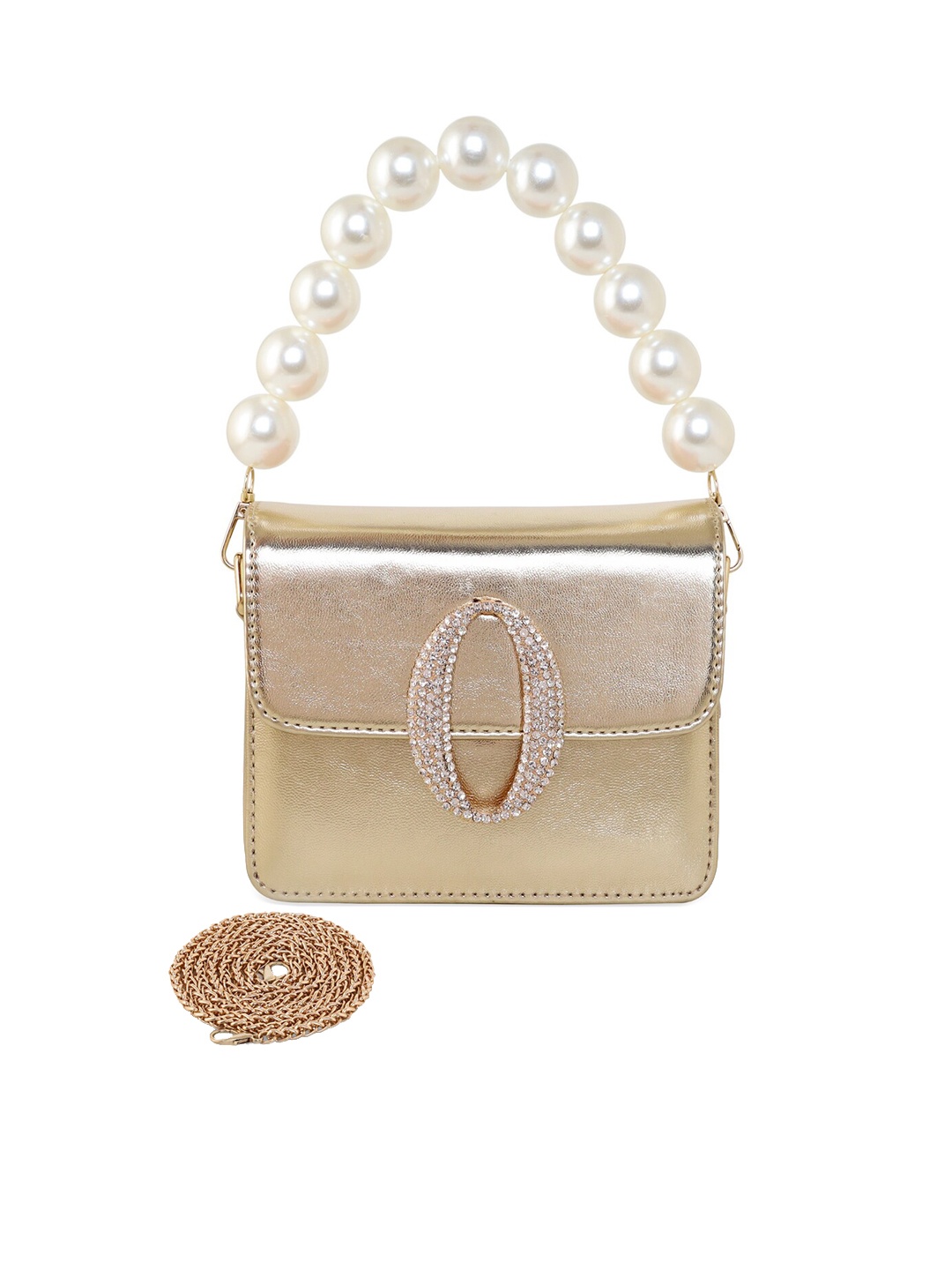 ESBEDA PU Structured Sling Bag, Gold