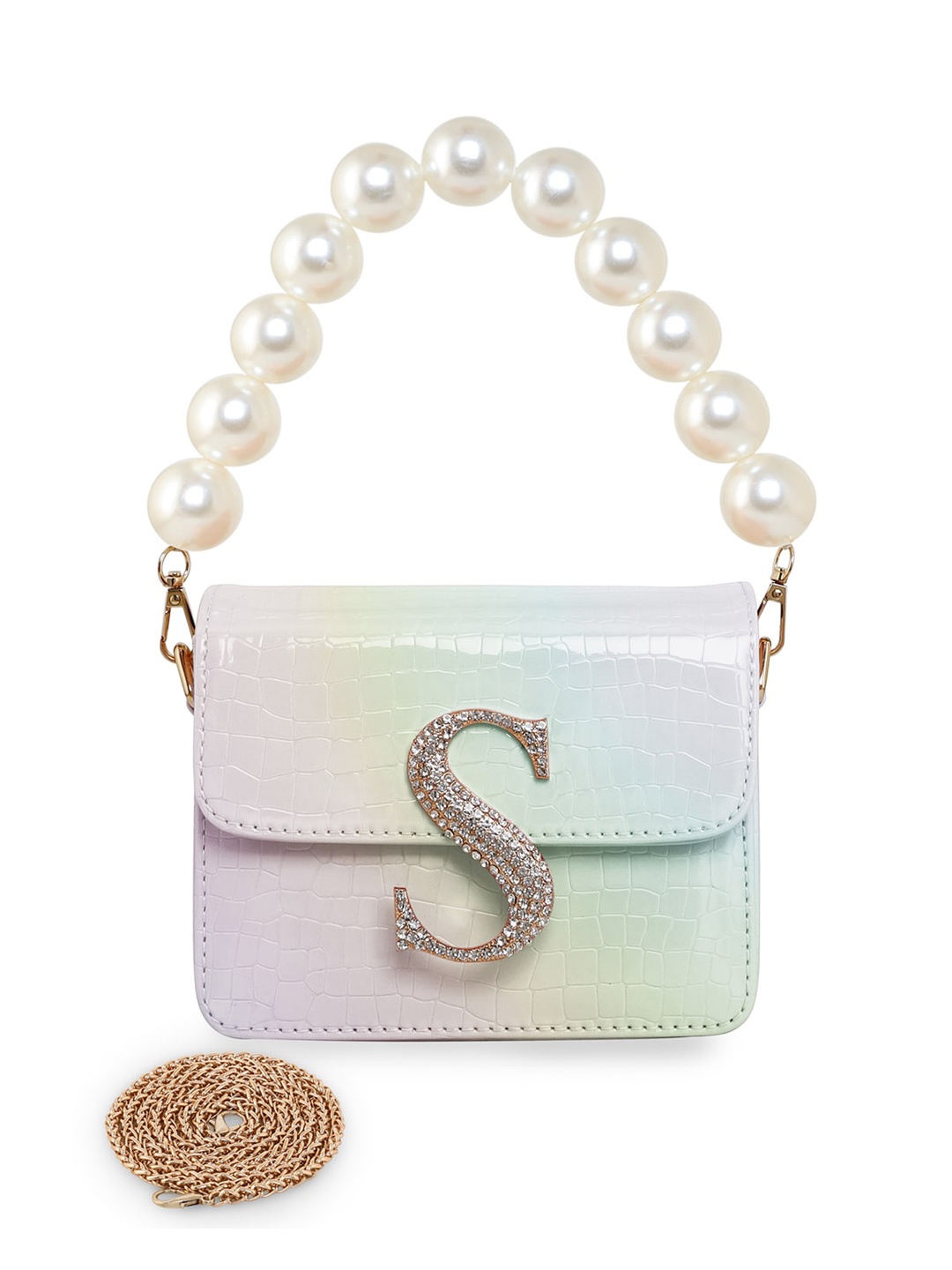

ESBEDA Embellished Structured Satchel Bag, White