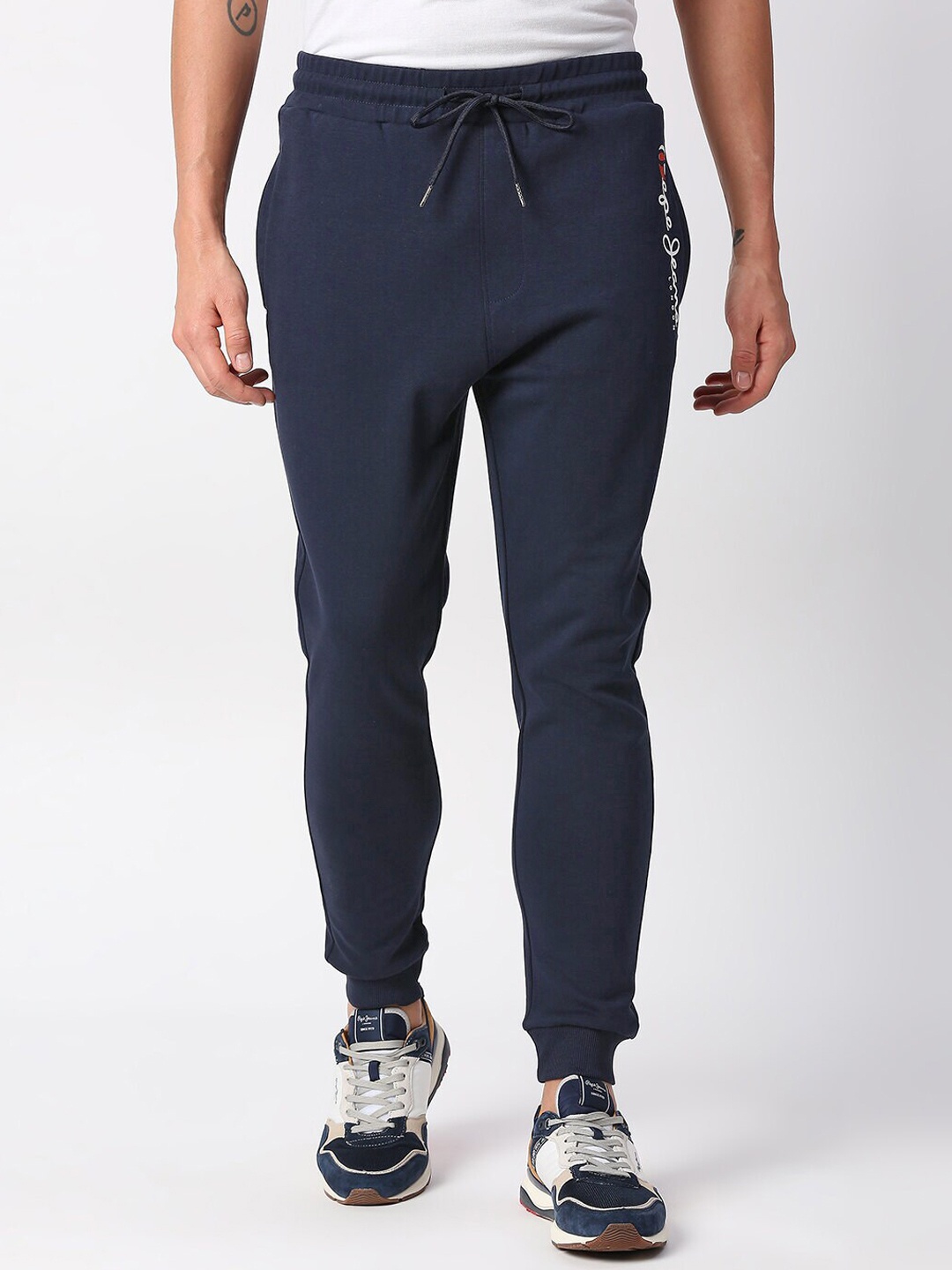 

Pepe Jeans Men Slim Fit Cotton Joggers, Navy blue
