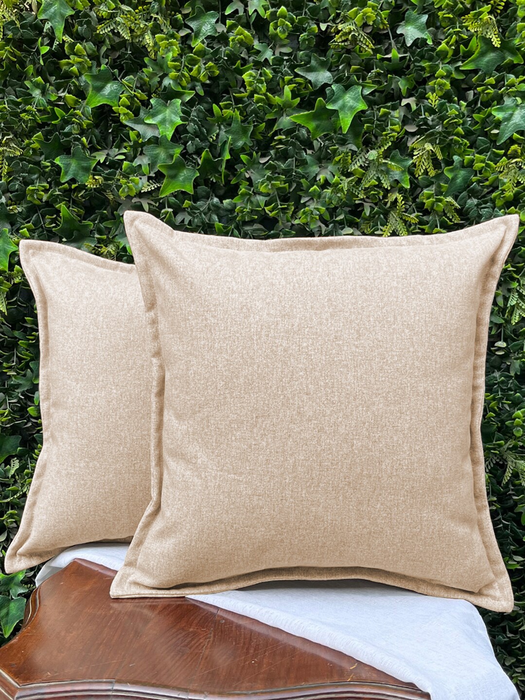 

Seevo Set of 2 Beige Cotton Cushion Cover