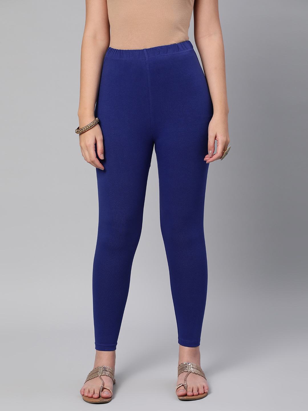 

Huetrap Women Solid Ankle Length Leggings, Navy blue