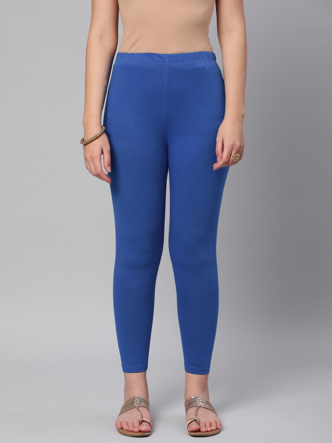 

Huetrap Women Solid Ankle Length Leggings, Blue