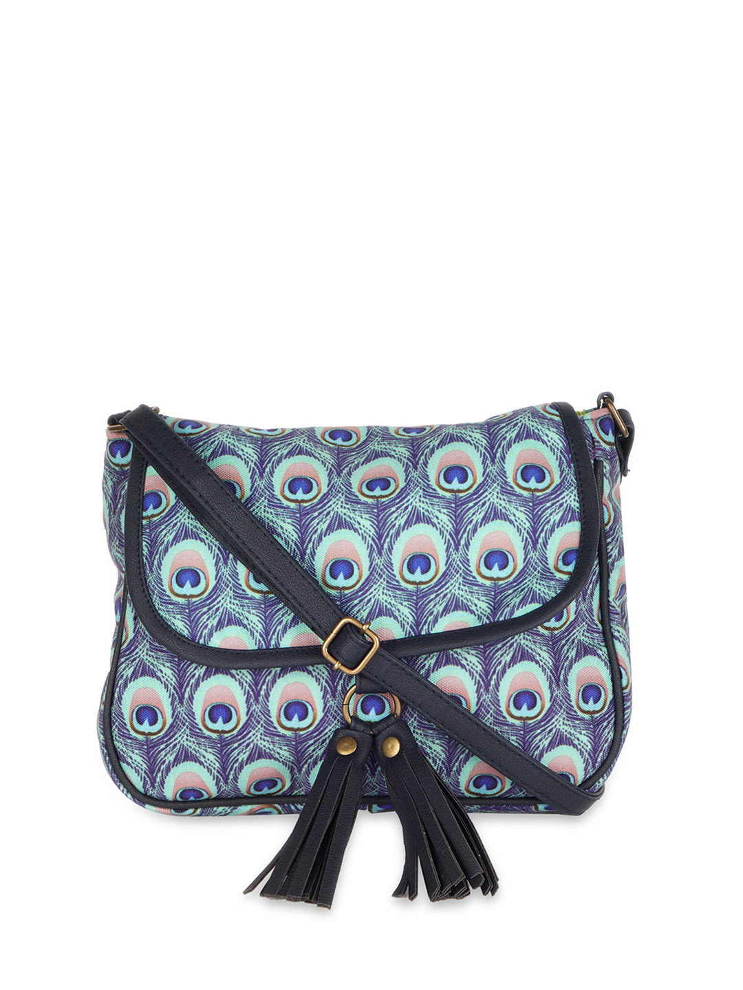 

Kanvas Katha Floral Printed Sling Bag, Blue