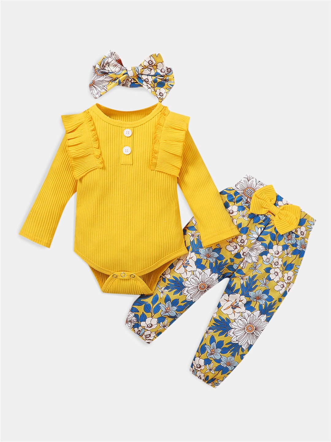 

Hopscotch Girls Yellow & Blue Top with Trousers