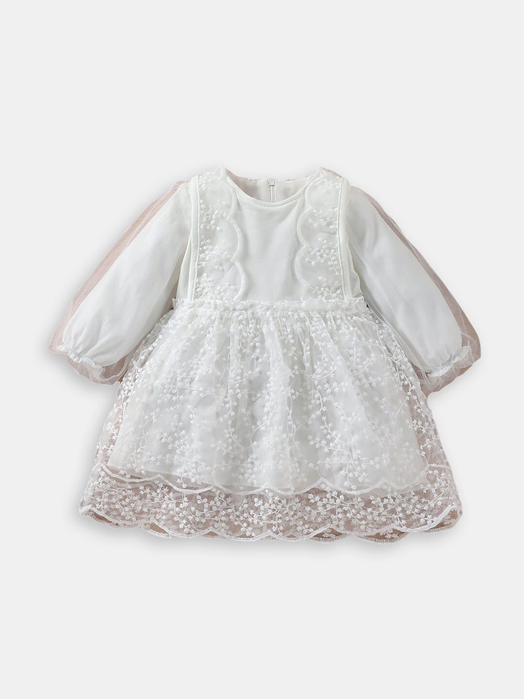 

Hopscotch Floral Embroidered Dress, White