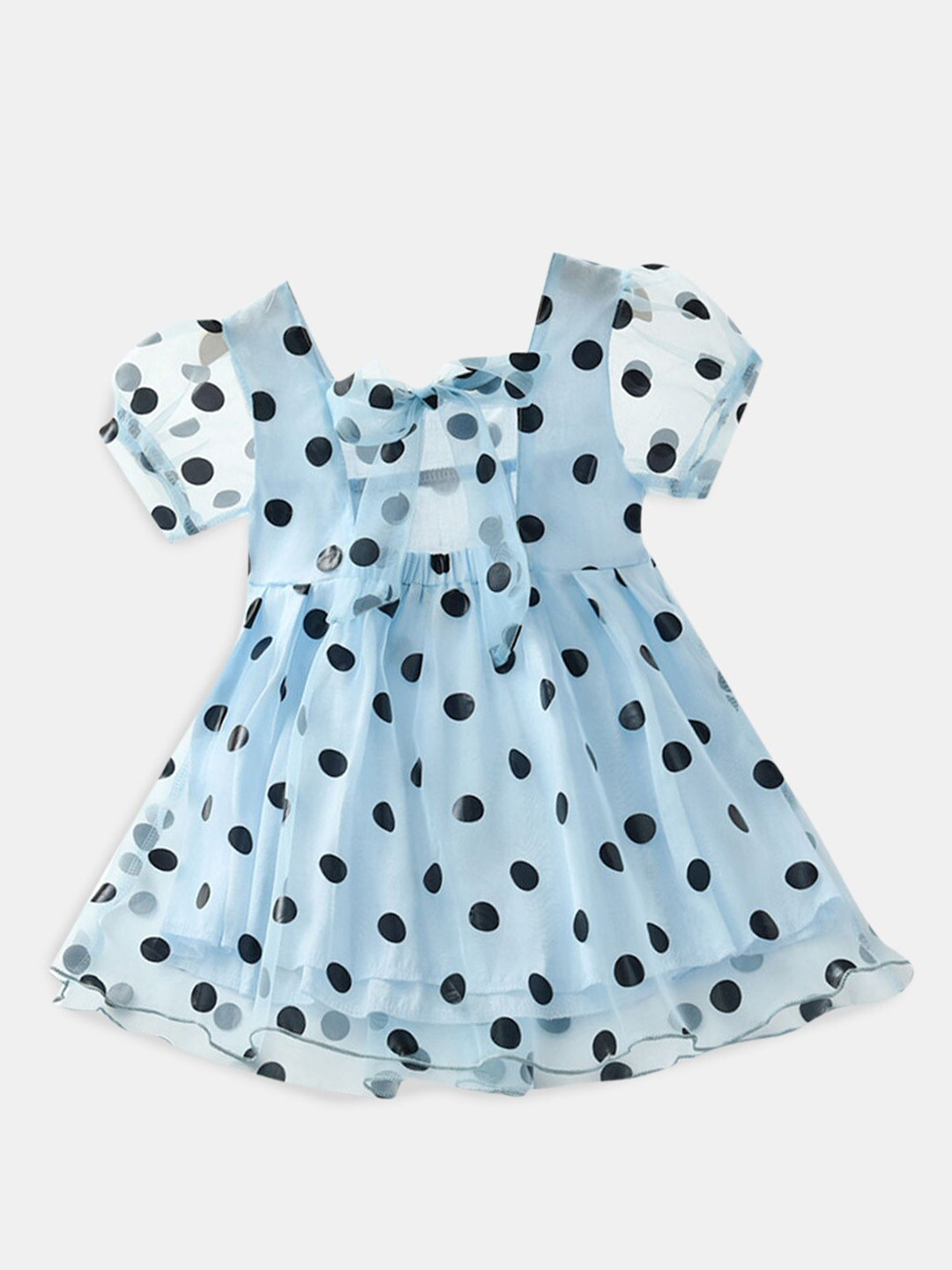 

Hopscotch A-Line Polka Dots Dress, Blue