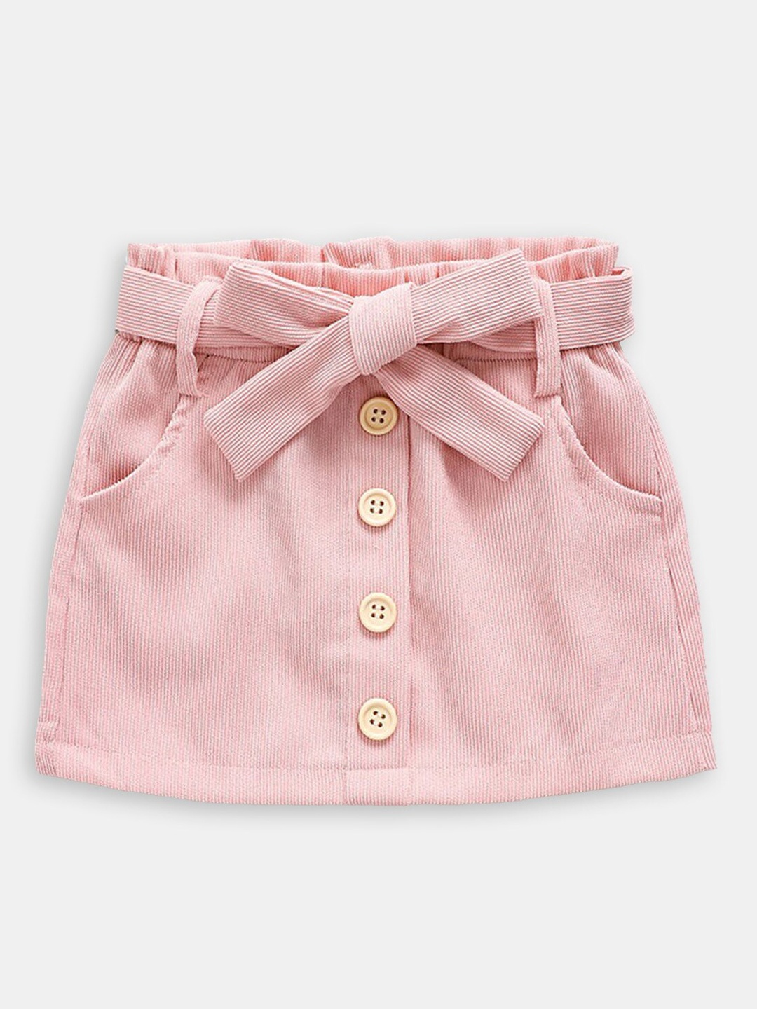 

Hopscotch Girls Pure Cotton Mini Skirt with A Belt, Pink