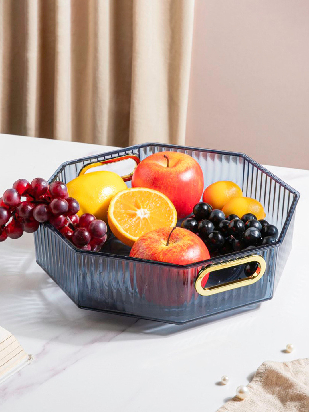 

Nestasia Blue & Gold-Toned Serafina Octagon Rotating Tray