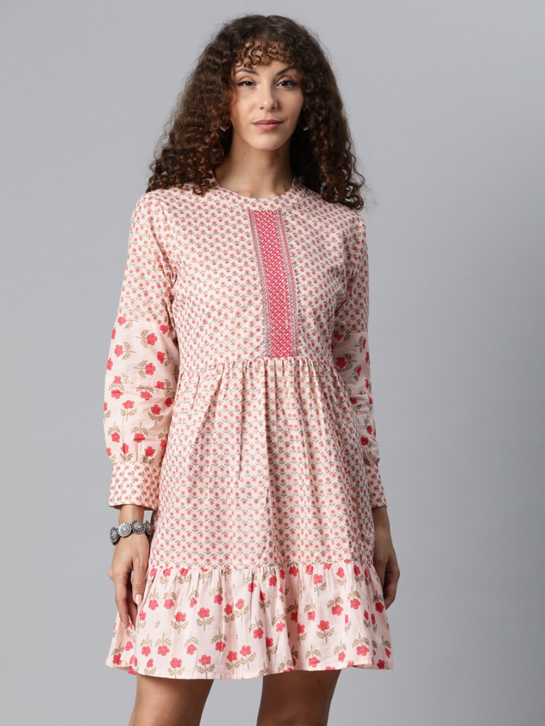 

KALINI Floral Printed Fit & Flare Dress, Pink
