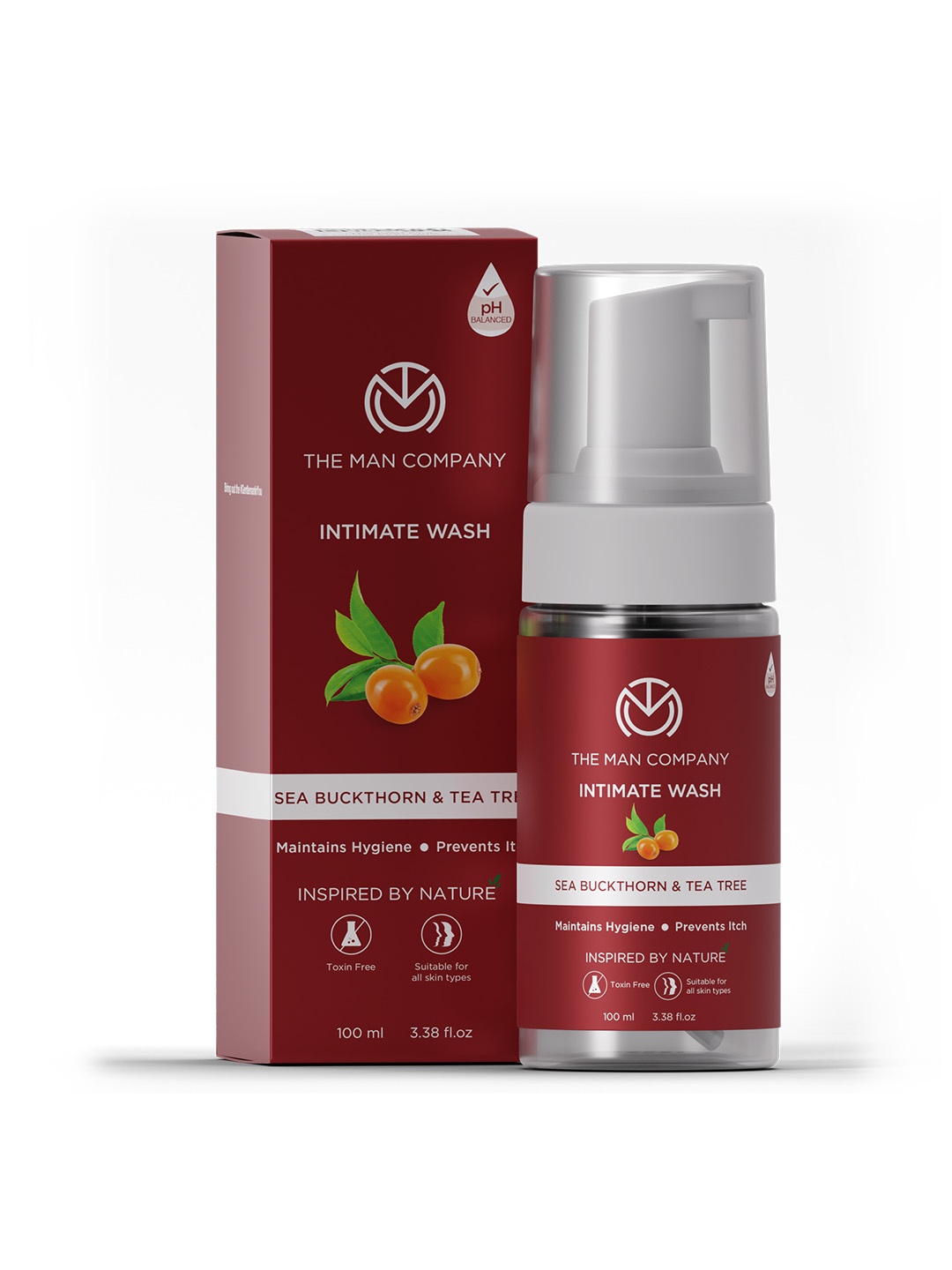 

THE MAN COMPANY Men Anti-Fungal & Anti-Itching Intimate Wash with Tea Tree - 100ml, Brown