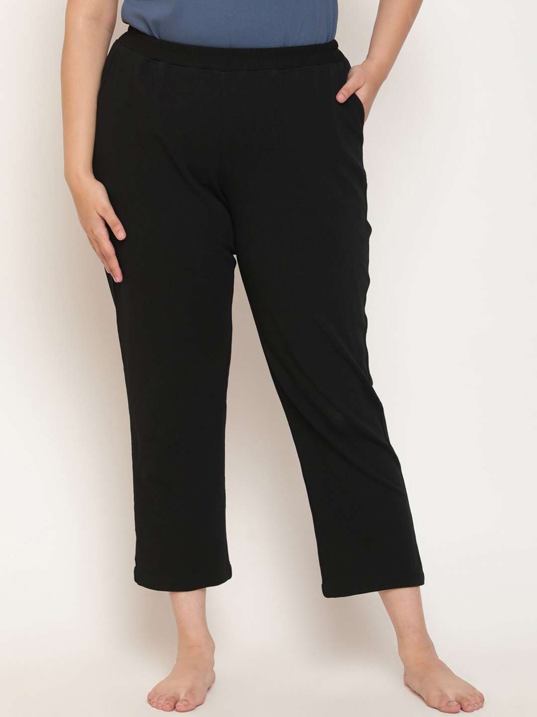 Amydus Women Plus Size Lounge Pants, Black