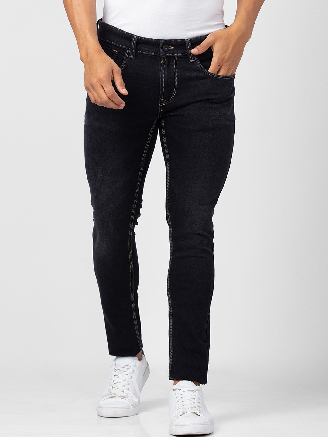 

SPYKAR Men Super Skinny Fit Low-Rise Jeans, Black